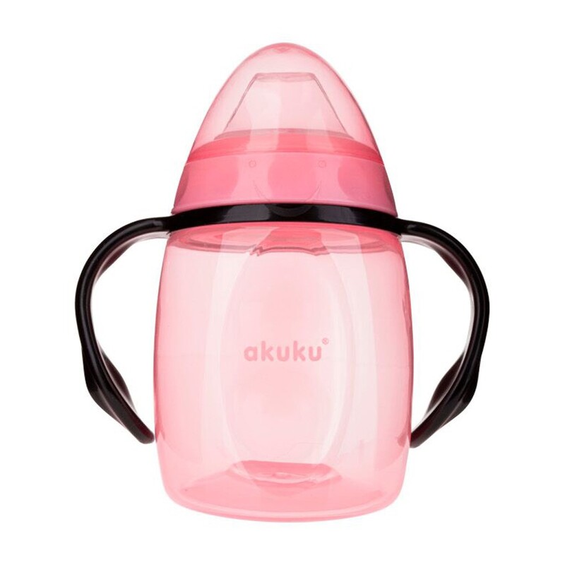 AKUKU - Szilikonos csőrös pohár döntött 280ml rózsaszín