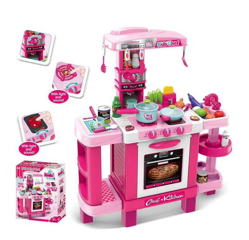 BABY MIX - Baby Mix játékkonyha kis szakács + kiegészítők rózsaszín