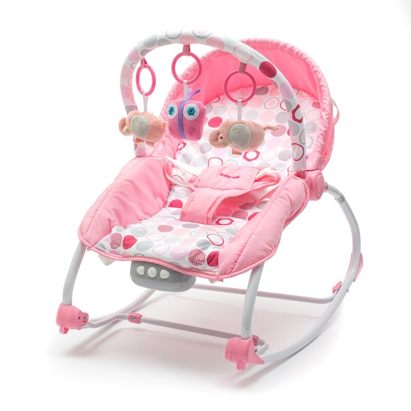 BABY MIX - Multifunkcionális baba hinta pihenőszékrózsaszín-fehér