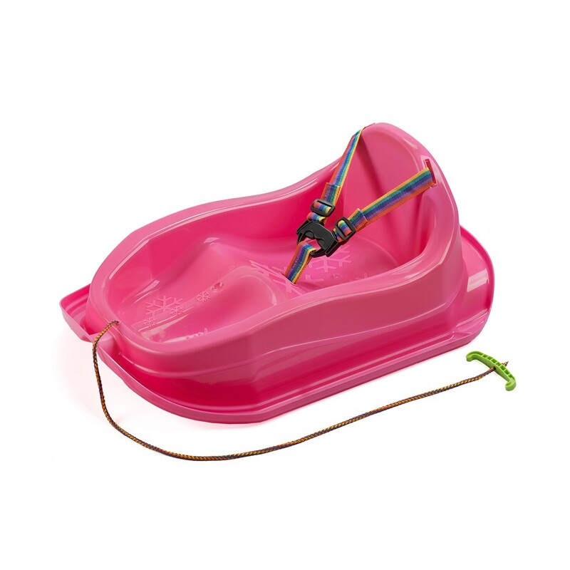 BAYO - Műanyag szánkó háttámlával BAYO MINI rózsaszín