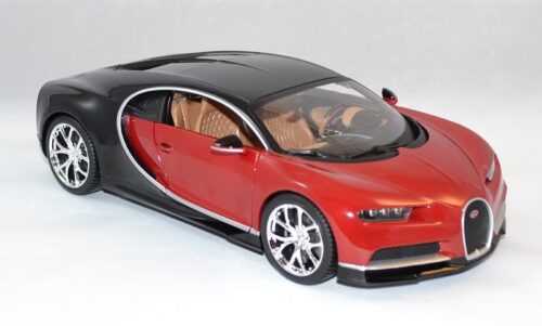 BBURAGO - 1:18 Plusz Bugatti Chiron fekete / piros