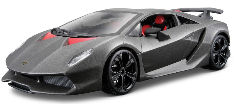 BBURAGO - 1:24 Plusz Lamborghini Sesto Elemento Metallic Grey