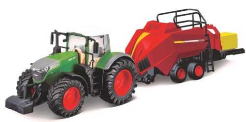BBURAGO - 1:50 mezőgazdasági traktor Fendt 1050 Vario bálázó emelővel