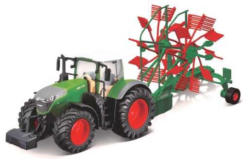 BBURAGO - 1:50 mezőgazdasági traktor Fendt 1050 Vario forgó gereblyével