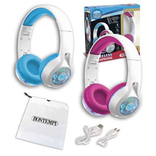 BONTEMPI - Bluetooth fejhallgató fénnyel - kék és rózsaszín