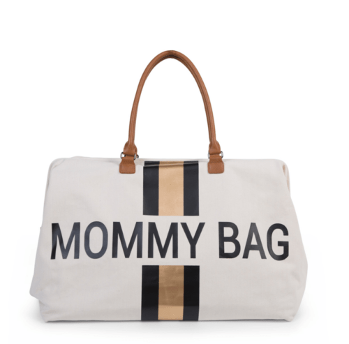 CHILDHOME - pelenkázó táska Mommy Bag Big Off White / Black Gold