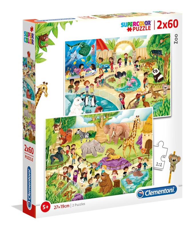 CLEMENTONI - Puzzle 2x60 Zoo