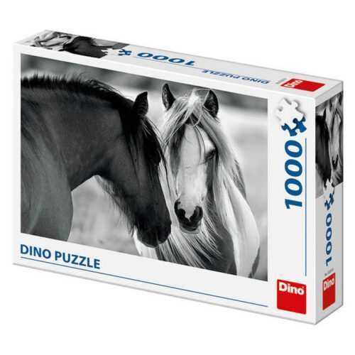 DINOTOYS - Puzzle fekete-fehér ló 1000