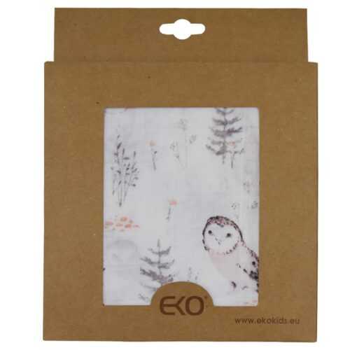 EKO - Bambusz muszlin takaró Owls 120x120 cm
