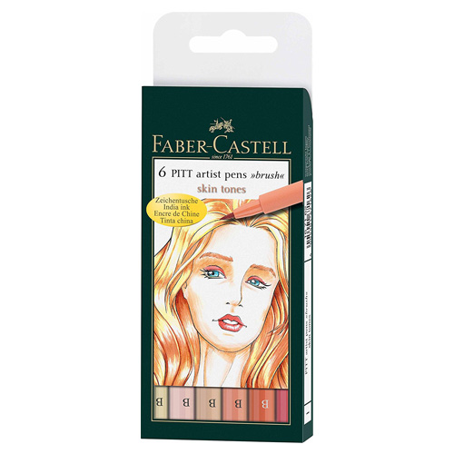 FABER CASTELL - PITT művészeti tollak készlet 6 db Skin