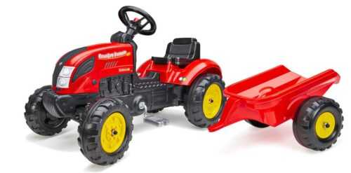FALK - 2058L Country Farmer pedálos traktor mellékvággyal - piros
