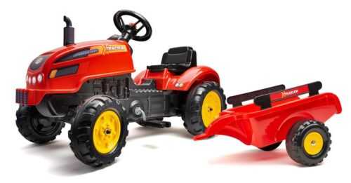 FALK - Pedálos traktor 2046AB X-Traktor pótkocsival és nyitható motorháztetővel