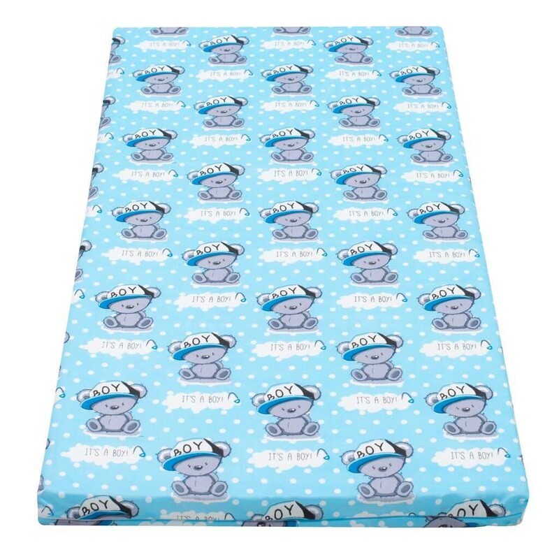 NEW BABY - Gyerek habszivacs matrac 120x60 kék- különféle minta