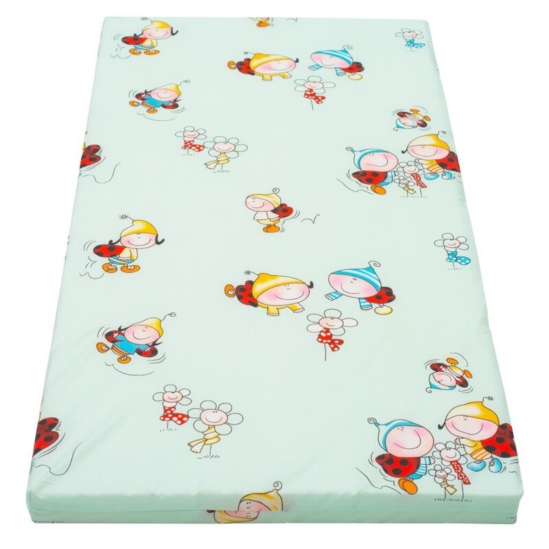 NEW BABY - Gyerek habszivacs matrac 120x60 zöld - különféle minta
