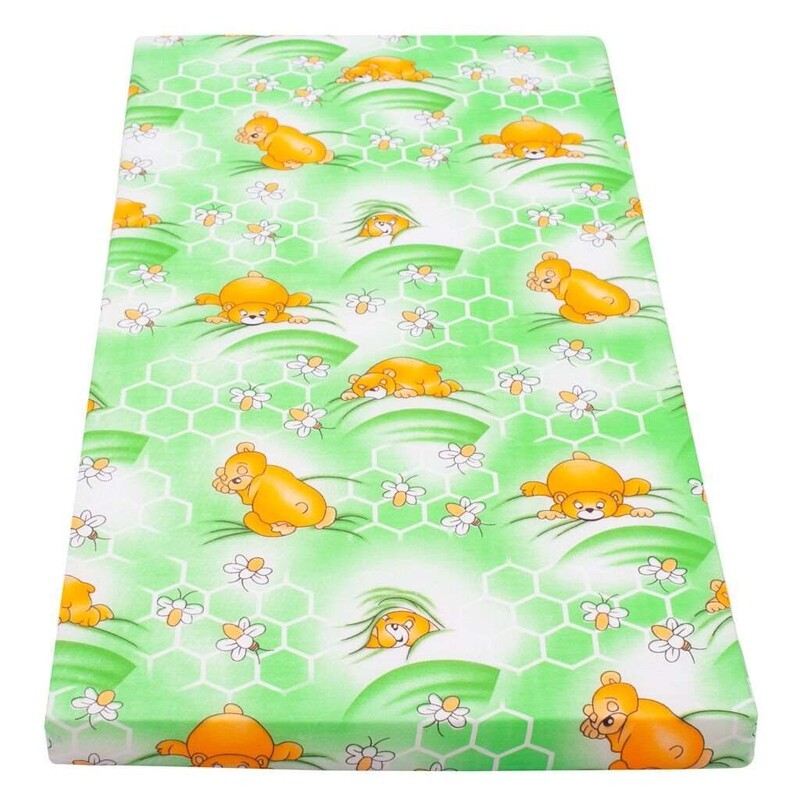 NEW BABY - Gyerek matrac 120x60 hab-kókusz zöld mintákkal