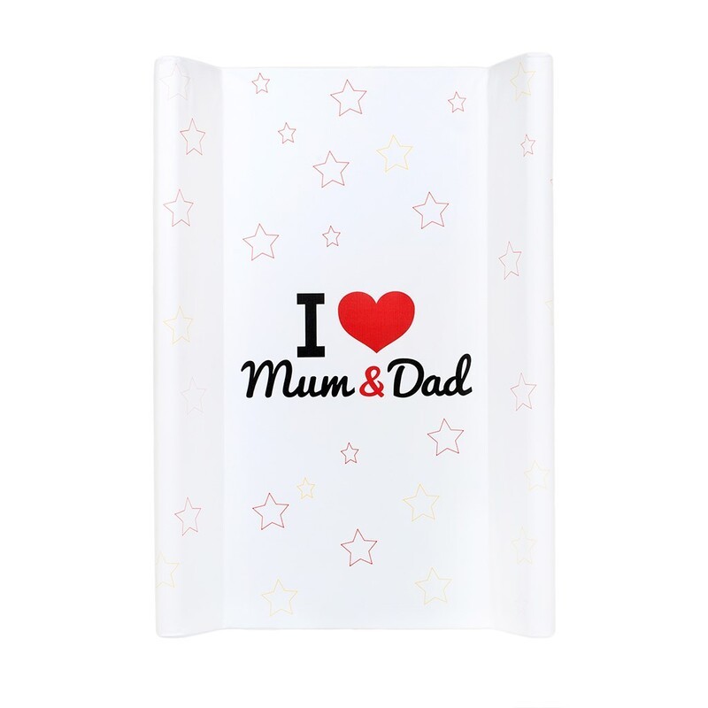 NEW BABY - Merev pelenkázó lap I love Mum and Dad fehér 50x70cm