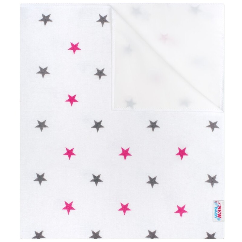 NEW BABY - Vízálló flanel alátét csillagok rózsaszín