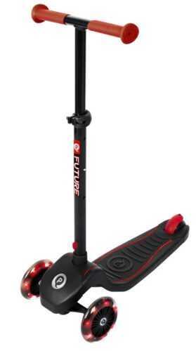 QPlay - Scooter Future fekete és piros LED fénnyel
