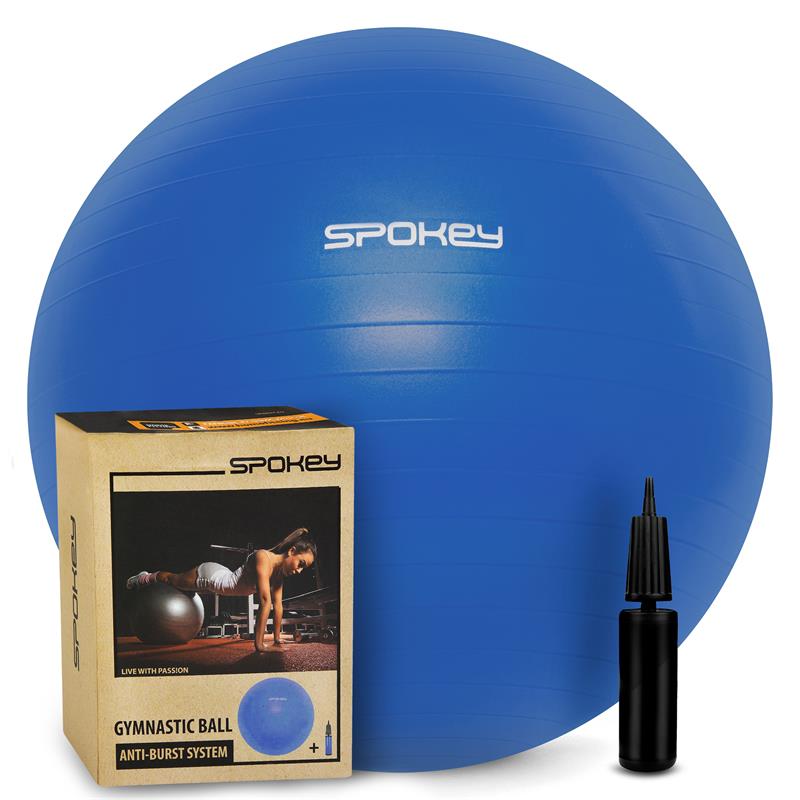 SPOKEY - FITBALL III - 65 cm-es gimnasztikai labda pumpával együtt kék