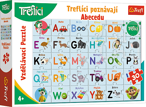 TREFL - 30 darabos oktatási puzzle - A Treflíci felismeri a CZ / ábécét