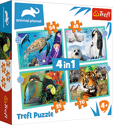 TREFL - Puzzle 4 az 1-ben - Animal Planet