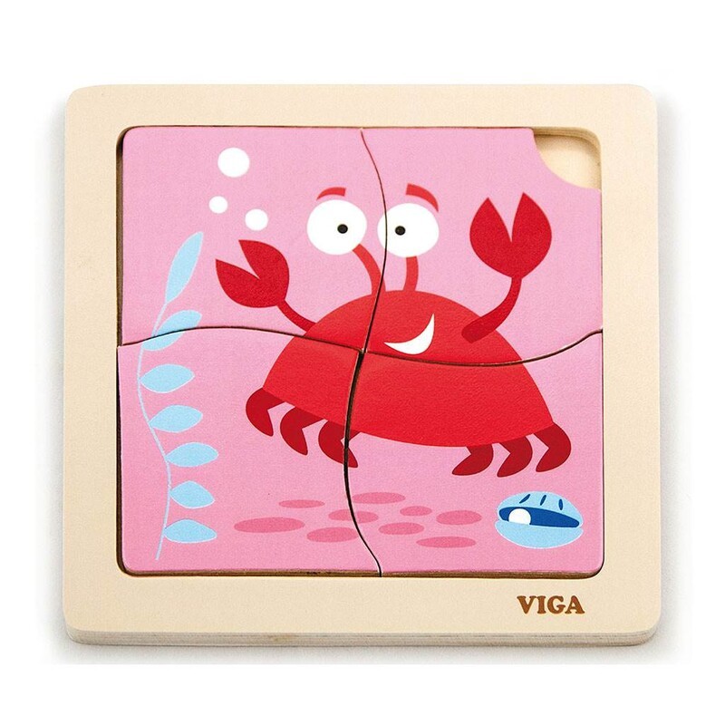 VIGA - Fa képes kirakó puzzle Viga 4 db rák