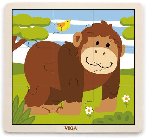 VIGA - Fa puzzle majom 9db