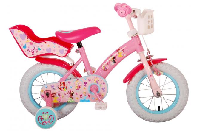VOLARE - Disney Princess gyerekkerékpár - Lányok - 12 hüvelyk - Rózsaszín - Babapaddal
