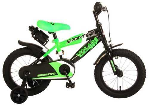 VOLARE - Gyermek kerékpár fiúknak Sportivo Neon Green Black 14" - 95%