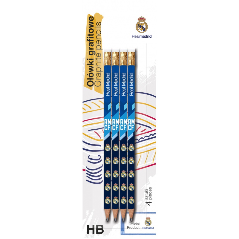 ASTRA - 4db HB ceruza radírral REAL MADRID