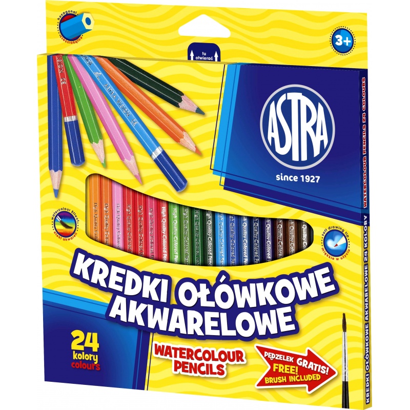 ASTRA - Akvarell színező ceruzák 24db + ecset
