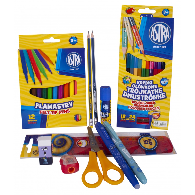 ASTRA - Teljes felszerelés fiú tolltartóhoz + ragasztó INGYENES