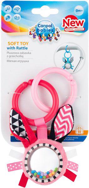 CANPOL BABIES - Plüss Zig Zag nyuszi plüss játék csörgővel rózsaszínű