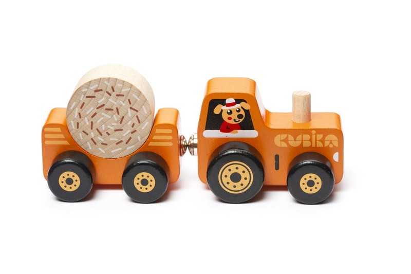 CUBIKA - 15351 vontatóval felszerelt traktor - fa puzzle