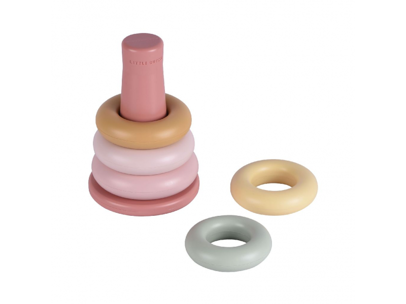 LITTLE DUTCH - Pattintható műanyag gyűrűk Rózsaszín