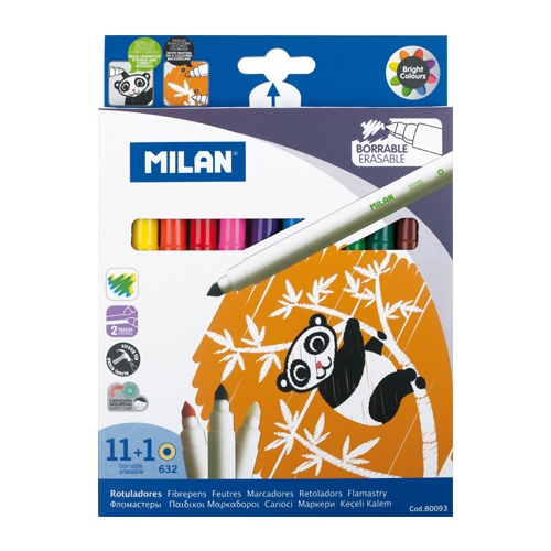 MILAN - Radírozható Filctoll - 11 db-os készlet + radír