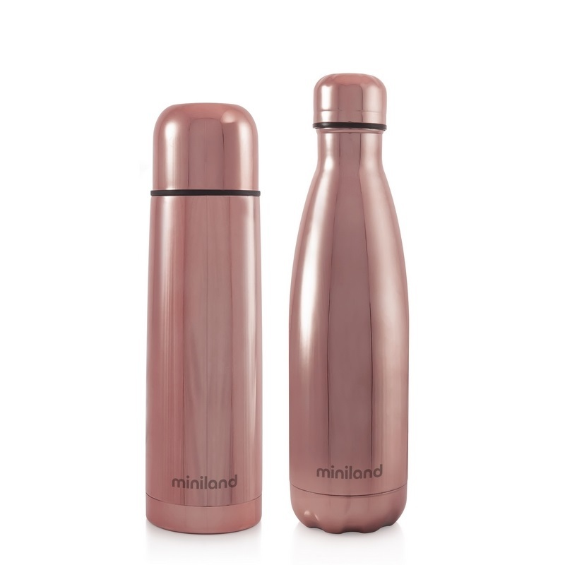MINILAND - Termosz és termoszos palack szett DeLuxe rózsaszín
