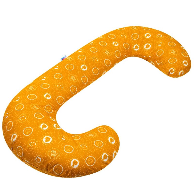 NEW BABY - Univerzális szoptatós párna C alakú Állatka mustár