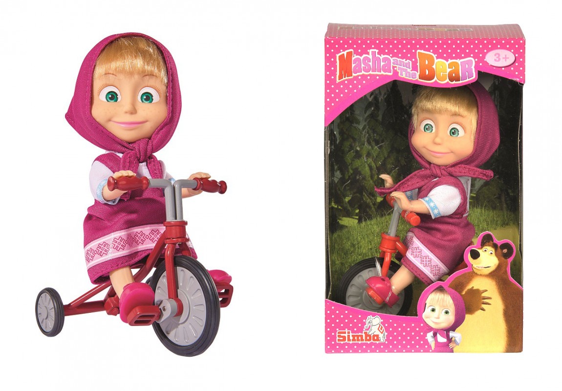 SIMBA - Mása és a medve Mása baba háromkerekű biciklin
