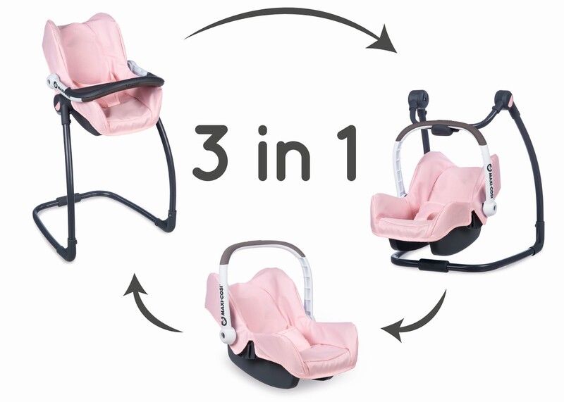 SMOBY - 3in1 MC&Q autóülés és szék babákhoz világos rózsaszín