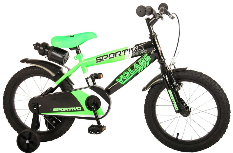 VOLARE - Gyermek kerékpár fiúknak Sportivo Neon Green Black 16" - 95%
