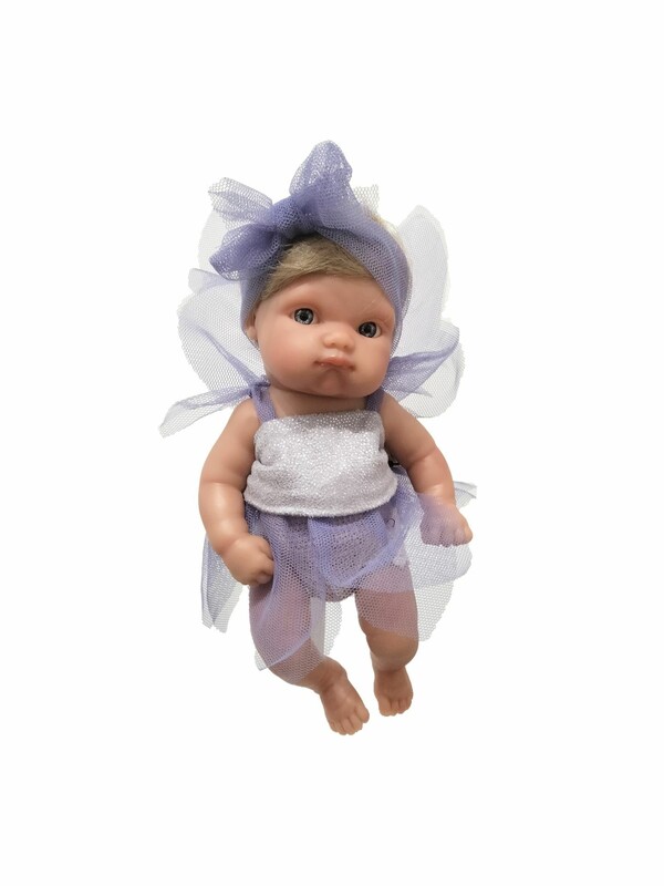 ANTONIO JUAN - 85210-1a lila tündér szőke hajjal – valósághű baba baba célponttal