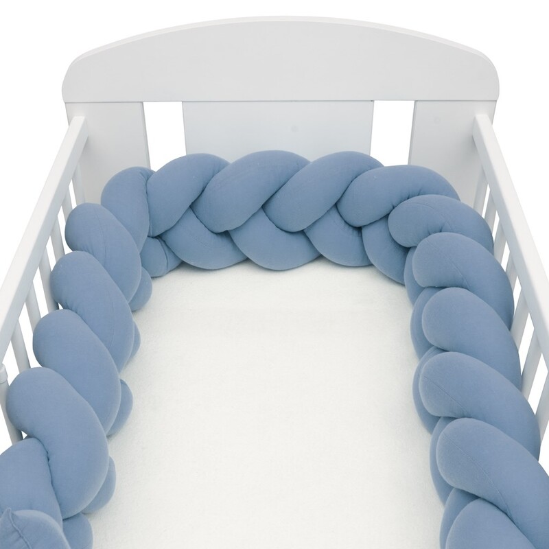 NEW BABY - Védő fonott rácsvédő kiságyba muszlin kék