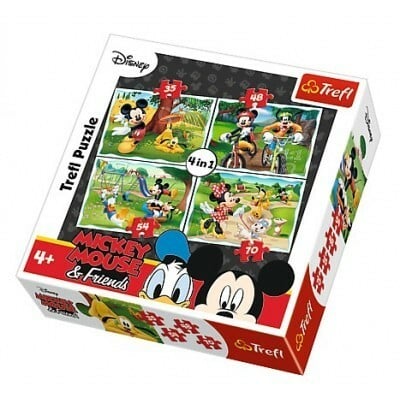 TREFL - puzzle 4 az 1-ben Mickey Mouse a parkban