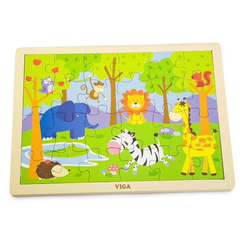 VIGA - Gyermek fa puzzle Viga Zoo