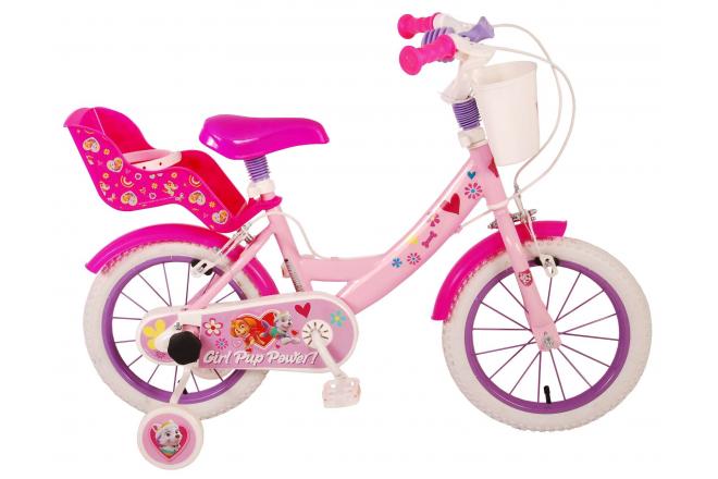 VOLARE - Paw Patrol gyerekkerékpár - lányok - 14 hüvelykes - rózsaszín - két kézifék