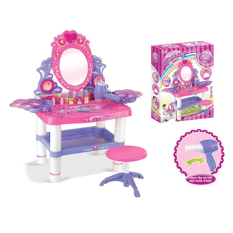 BABY MIX - Detský toaletný stolík so stoličkou a príslušenstvom