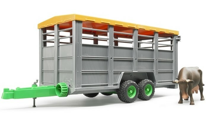 BRUDER - 02227 Pótkocsi állatok szállítására tehén figurával