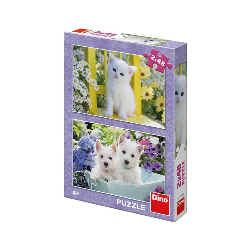 DINOTOYS - Kitten és VwstiI 2x48 Puzzle ÚJ