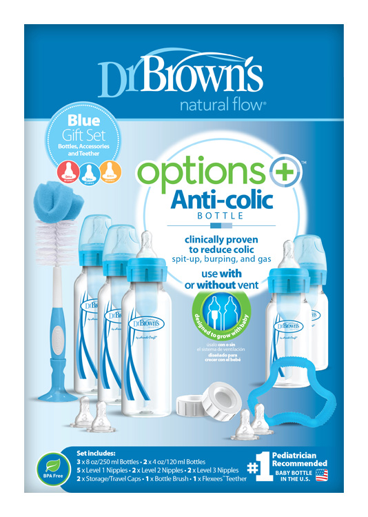 DR.BROWNS - 5 palackos készlet Options+ keskeny kék (SB05405)